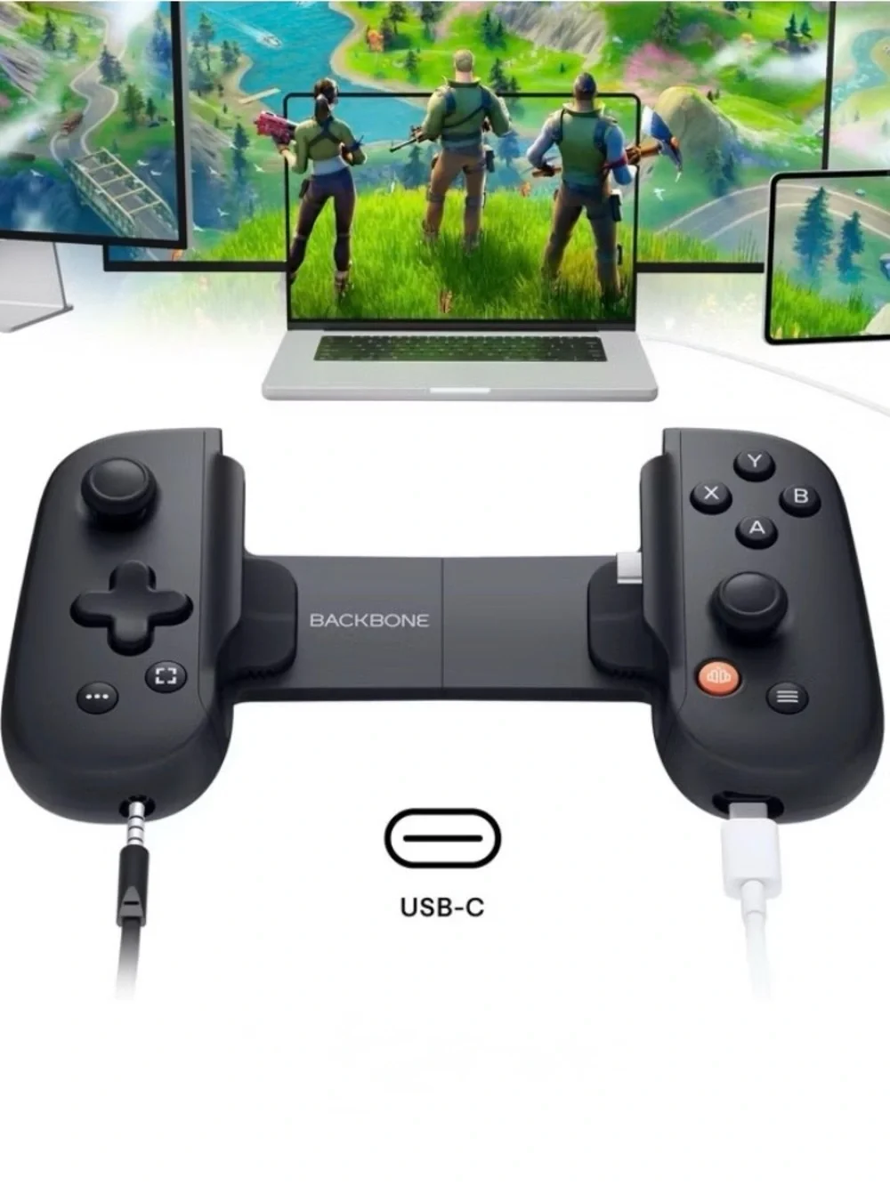 Backbone Mobile Controller for iPhone 15 or Later & Android, USB-C, Black